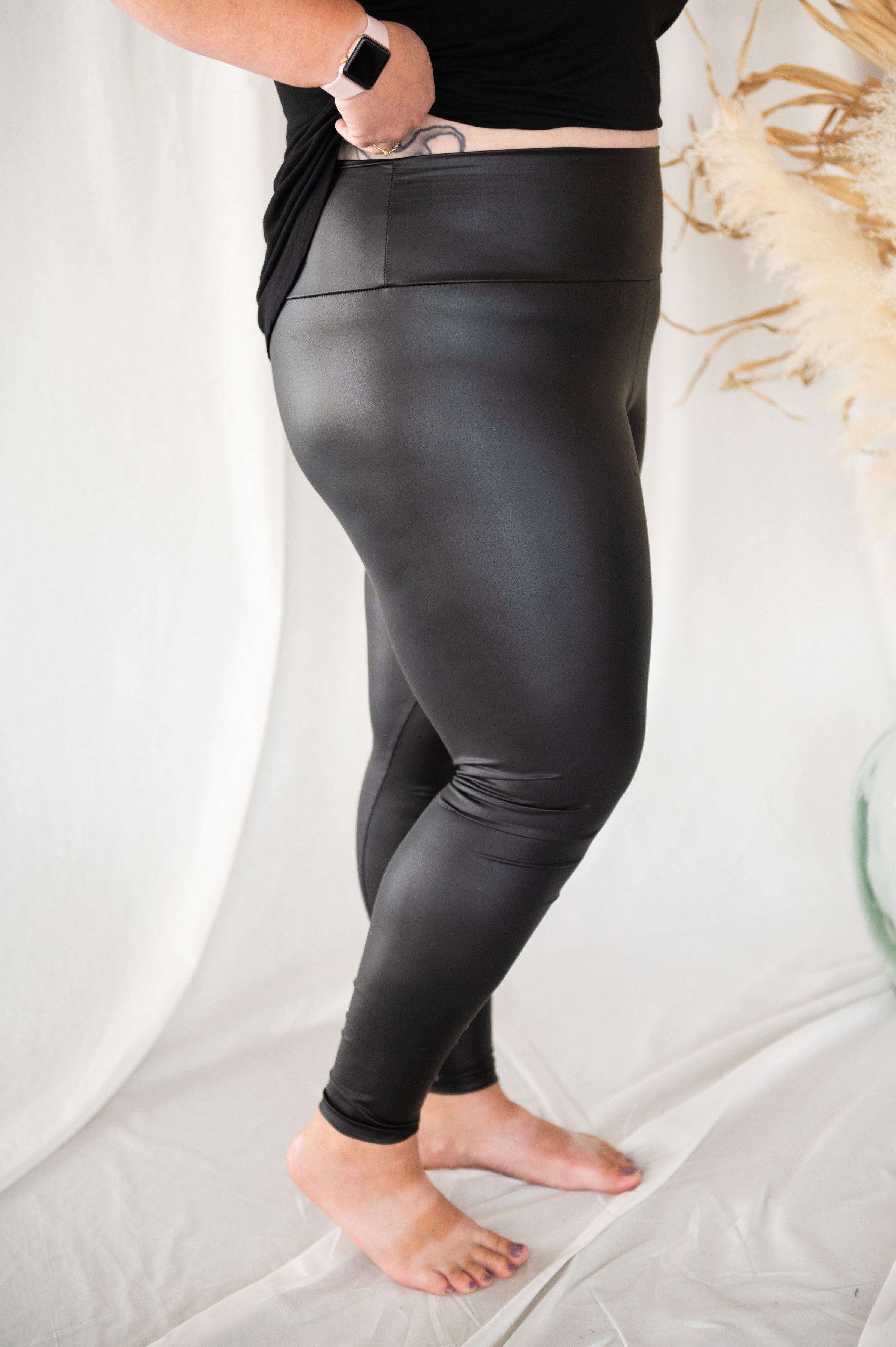 Lost In Layers -Oil Slick Faux Leather Leggings